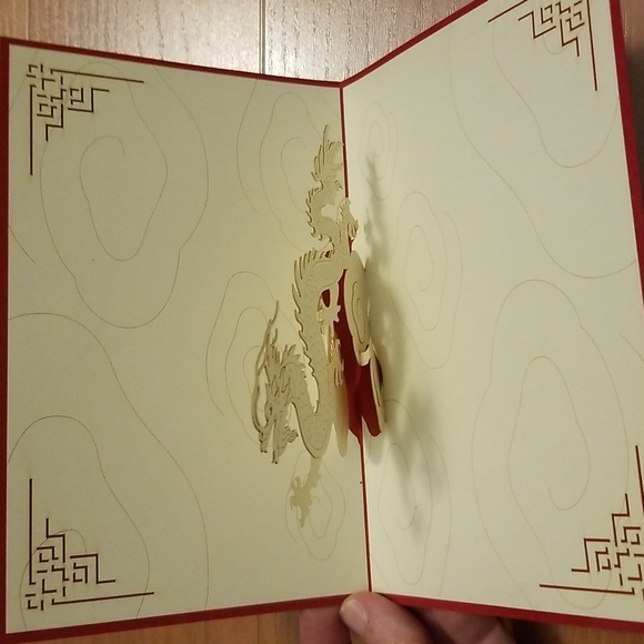 Beautiful Handmade Papercutting 3D Dragon card - Picture 4 of 7